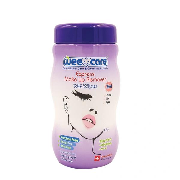 خرید دستمال مرطوب پاک کننده آرایش وی کر حاوی ویتامین E و عصاره آلوئه ورا - 70برگی