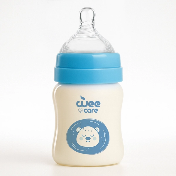 خرید بطری شیرخوری وی کر مدل پیرکس دهانه عریض حجم 150 میلی لیتر -(Wee Care-B309)