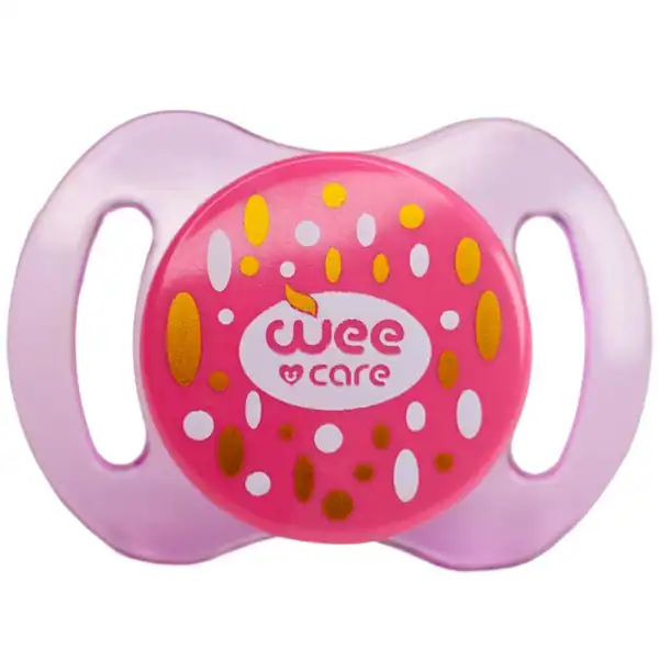 خرید پستانک ارتودنسی وی کر مدل بادامی شفاف دربدار Comfort سایز +3ماه - (Wee Care-P143)