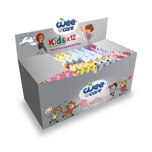 خرید دستمال مرطوب و پاک کننده دست و صورت کودک مدرسه وی کر پک 24 عددی - 12برگی جیبی