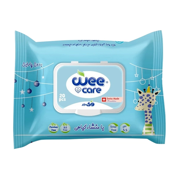 خرید دستمال مرطوب کودک وی کر حاوی عصاره جو و روغن پنبه دانه - 20برگی